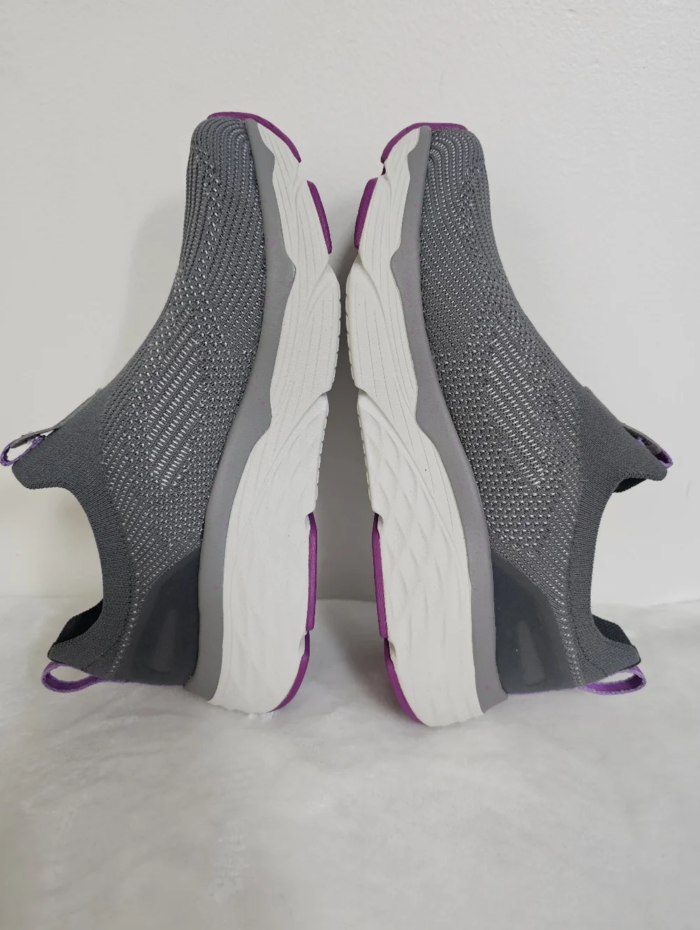 Skechers Womens Max Cushioning Elite Gray Purple Ultra Go Slip On Athletic Shoe - Picture 6 of 12